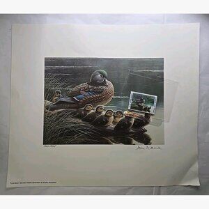 1988 West Virginia Duck Conservation Stamp & Press Proof Signed 12x14 Print
